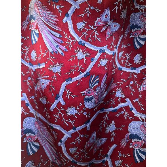 Vintage Betsey Johnson Silk Midi Skirt Butterflies 90s M Y2K 00s Whimsical Birds - Picture 8 of 13